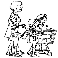 A coloring page of helping others